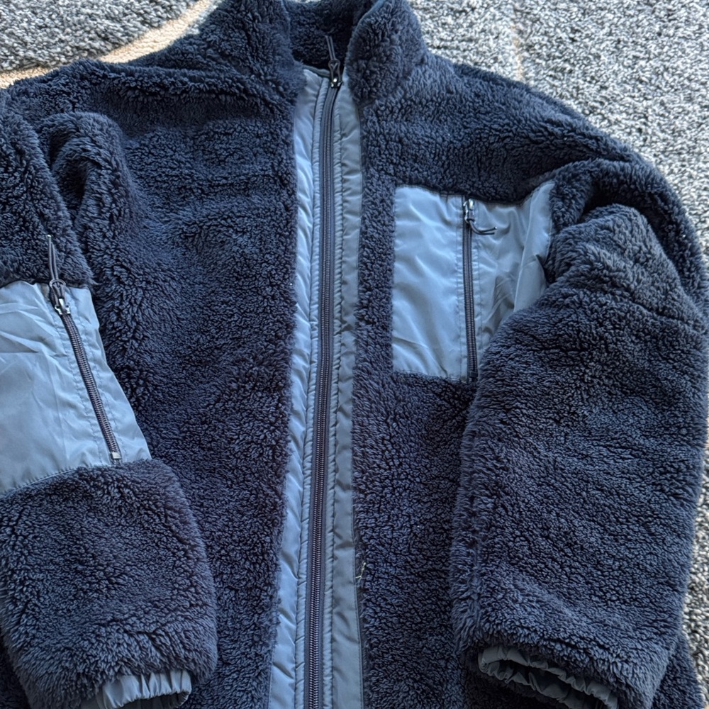 Like New!! Women's Deep Blue Sherpa Bomber Jacket